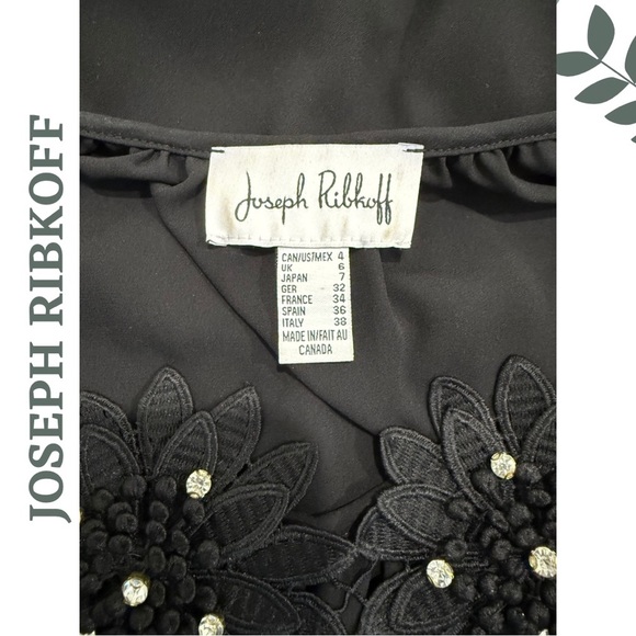 Off-Shoulder Joseph Ribkoff Top with 3D Floral Detail | Long Sleeve | Size 4 - Picture 7 of 7